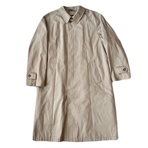 Vintage Ralph Lauren Tan Khaki Car Coat with Removable Liner, Size 42R